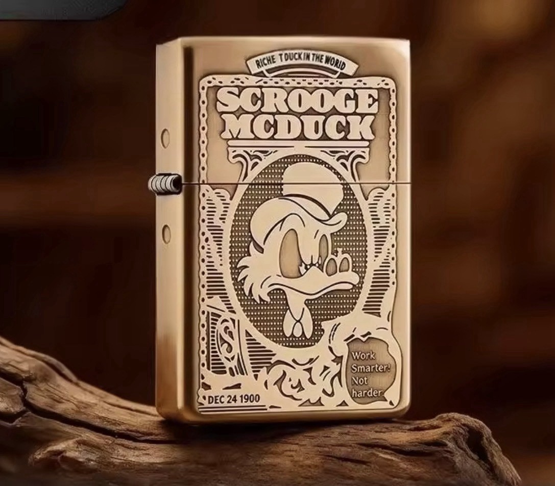 Scrooge McDuck  Dual Sided Brass Lighter Limited Edition Only 888 Made