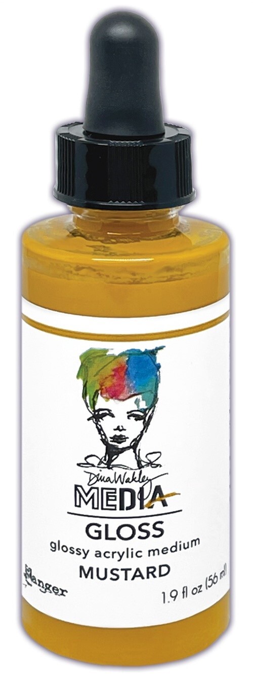 Dina Wakley Media Gloss 2oz Dropper Style-Mustard