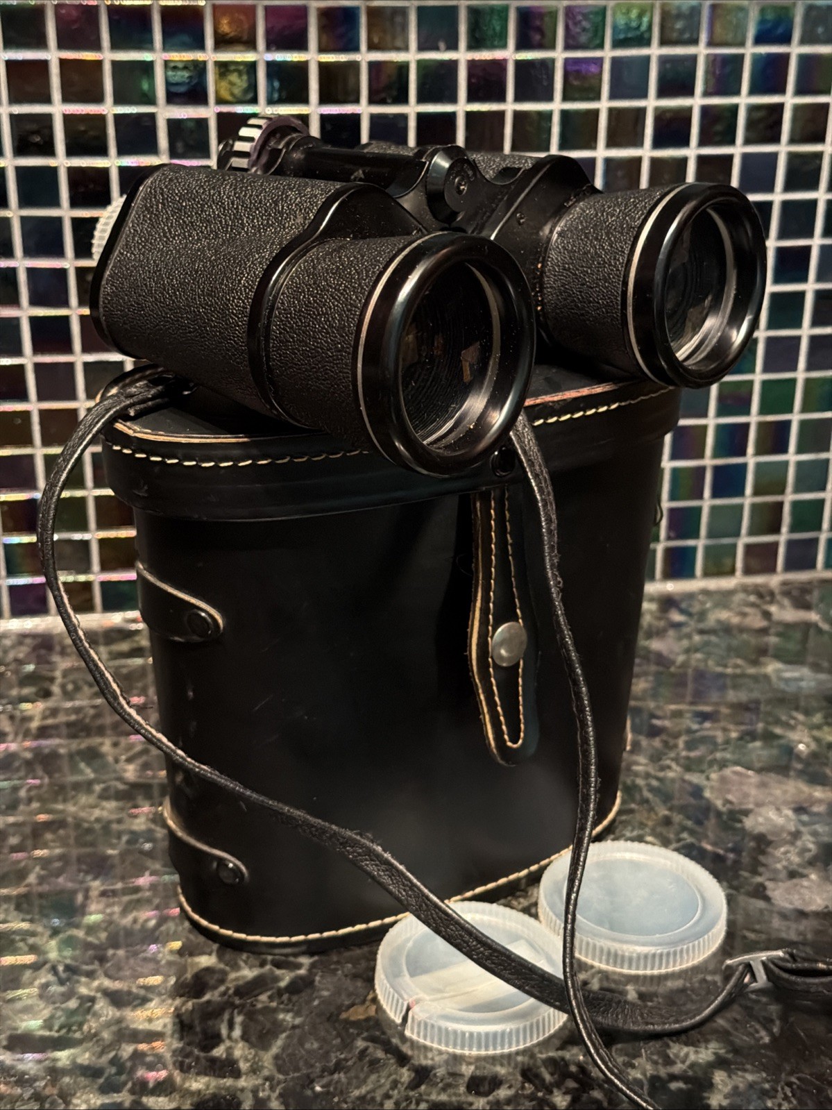 Vintage 10x50 LENTAR Optic Coated Binoculars 7” With Orig. Strap & Case A1 Birds
