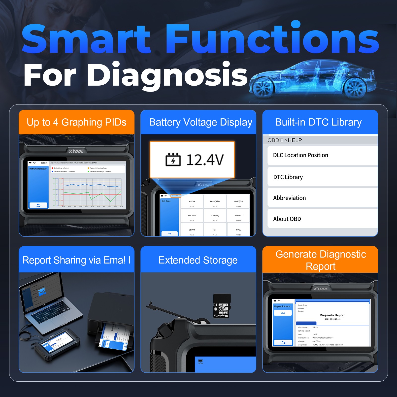 ✅2026 XTOOL D6 OBD2 Scanner All System Diagnostic Tool with Lifetime Free Update