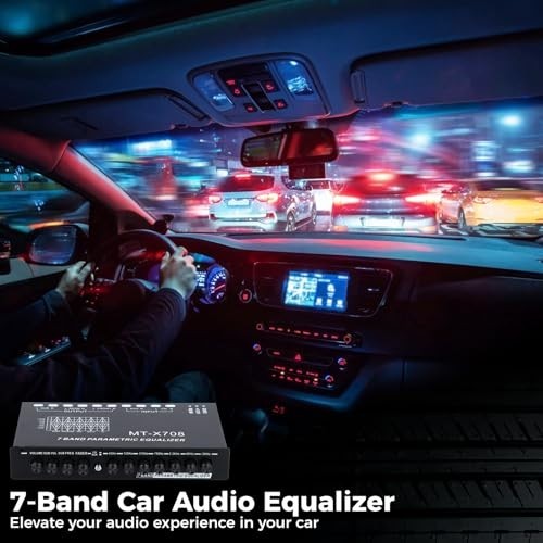 7-Band Car Audio Equalizer with Subwoofer Outputs, Adjustable EQ for Amplifier