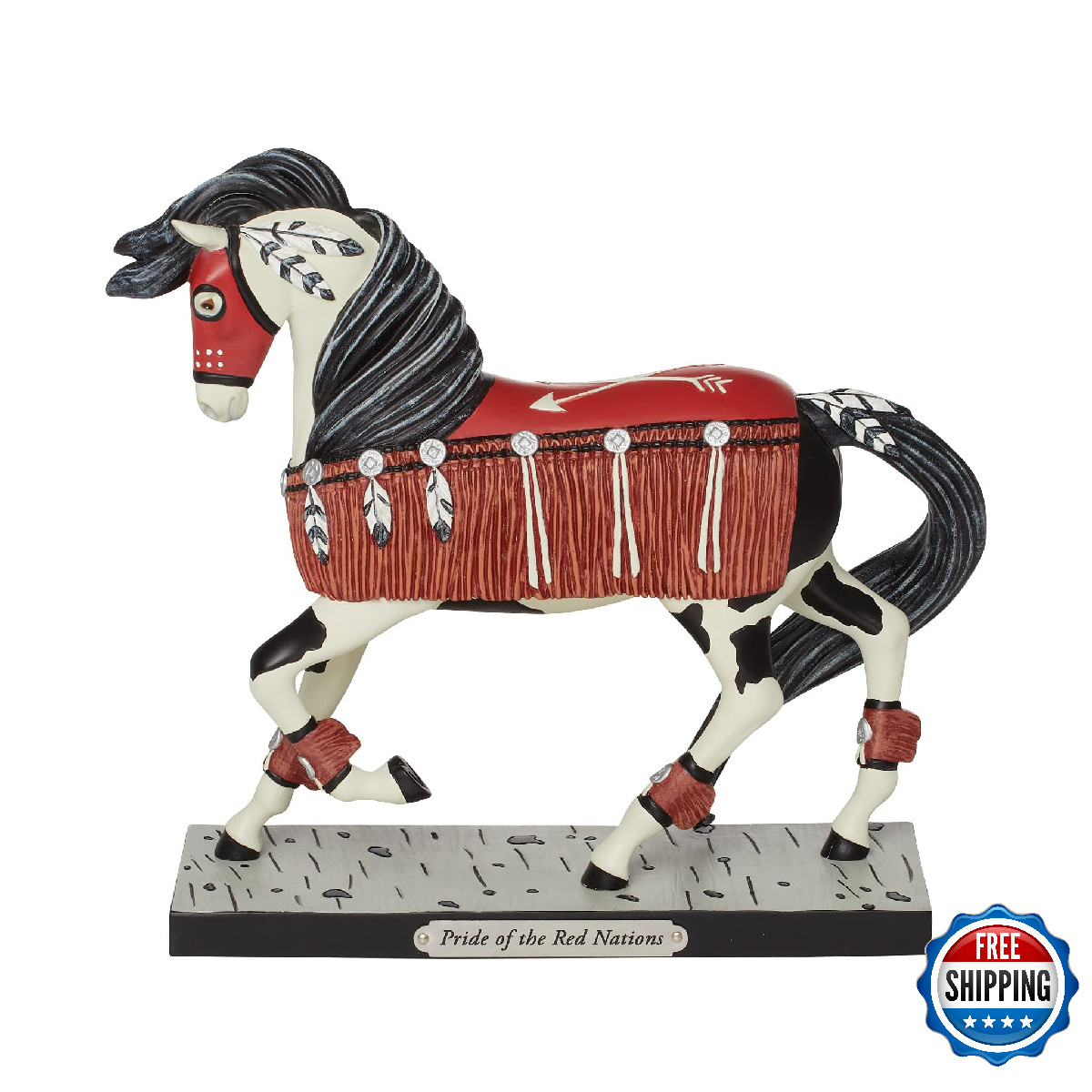 Enesco The Trail of Painted Ponies Pride of The Red Nations Figurine, 7.4"