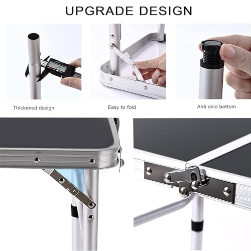 Folding Camping Table, 36''L x24''W Camp Aluminum Table with Adjustable Height