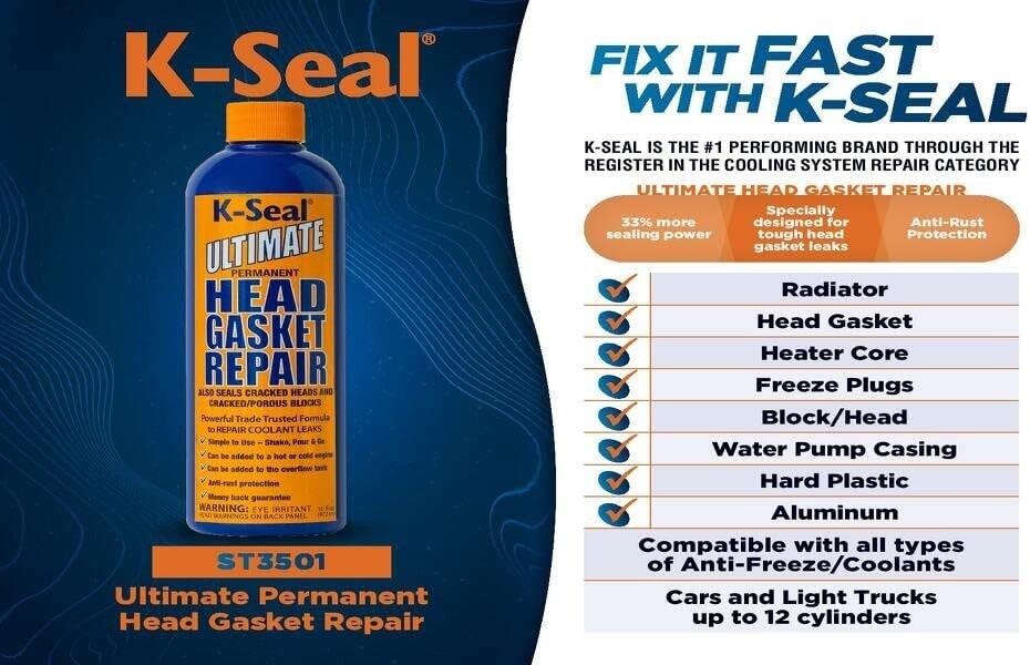 16oz Professional-Grade Head Gasket & Coolant Leak Sealer - Easy Application