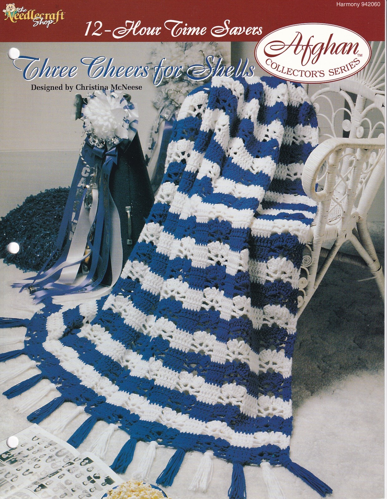 Afghan Crochet Pattern THREE CHEERS FOR SHELLS 12-Hour Time Savers