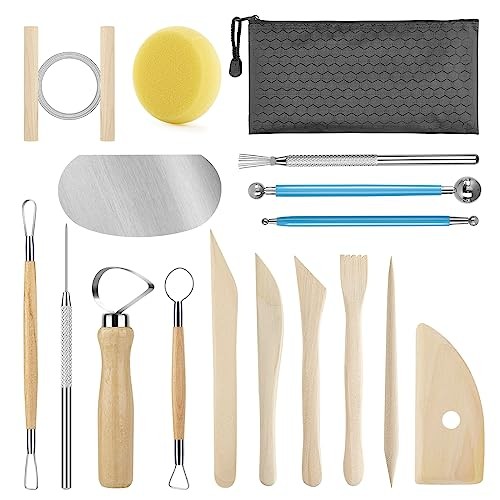 Pottery Tool Kit, 17pcs Polymer Clay Tools, Modeling Clay Sculpting Tools Kit,