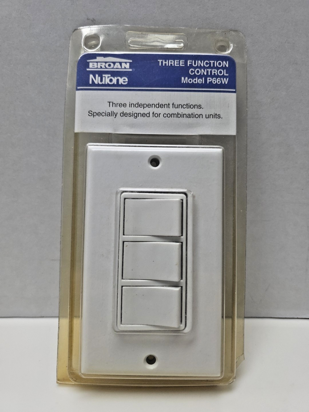 Broan NuTone P66W 3-Function Wall Control Switch Vent Heater Fans 15A - New