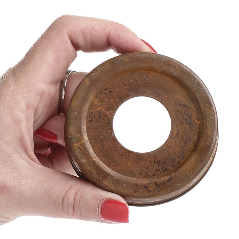 Bulk Buy of 12 Rusted Metal Small Mouth Canning Jar Lids with 1-1/16" Hole