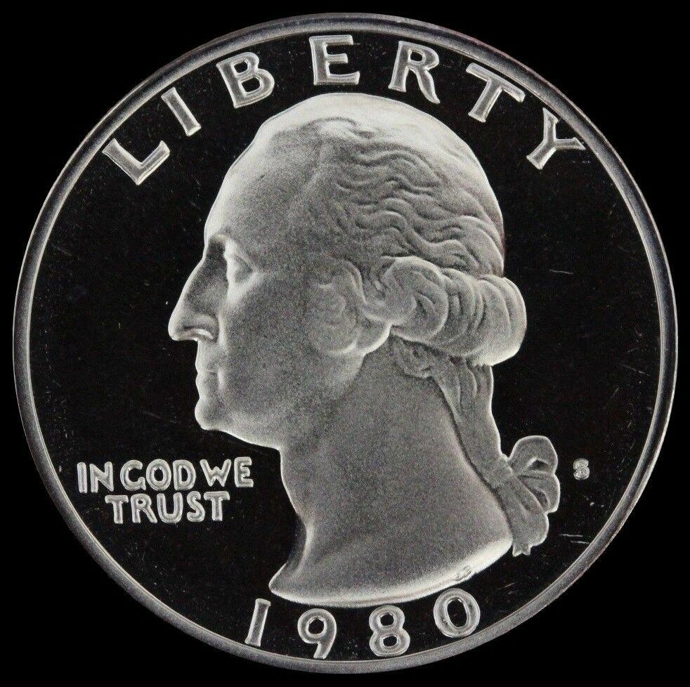1980 S Washington Quarter Gem Deep Cameo Clad PROOF US Mint Coin