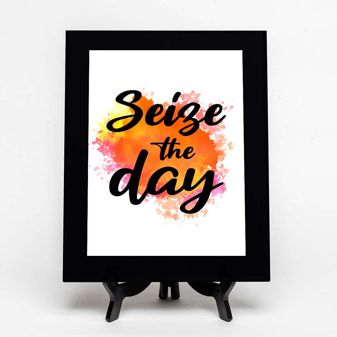 Seize The Day Decorative Wall Plaque (Full Color) | Positive Affirmation