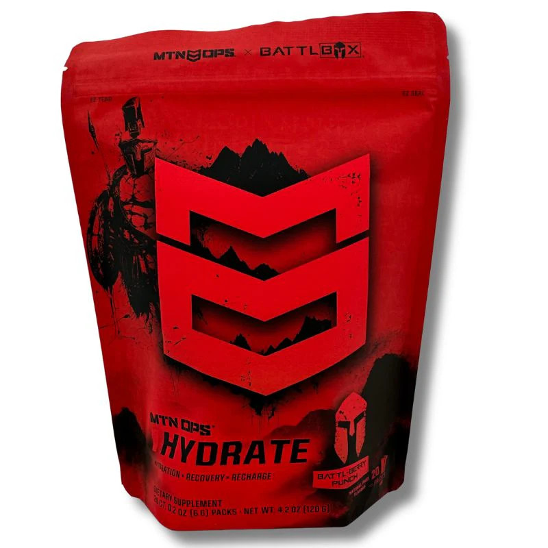 MTN OPS Hydrate BattlBerry Punch Electrolyte Drink Mix 20 Pack Hydration