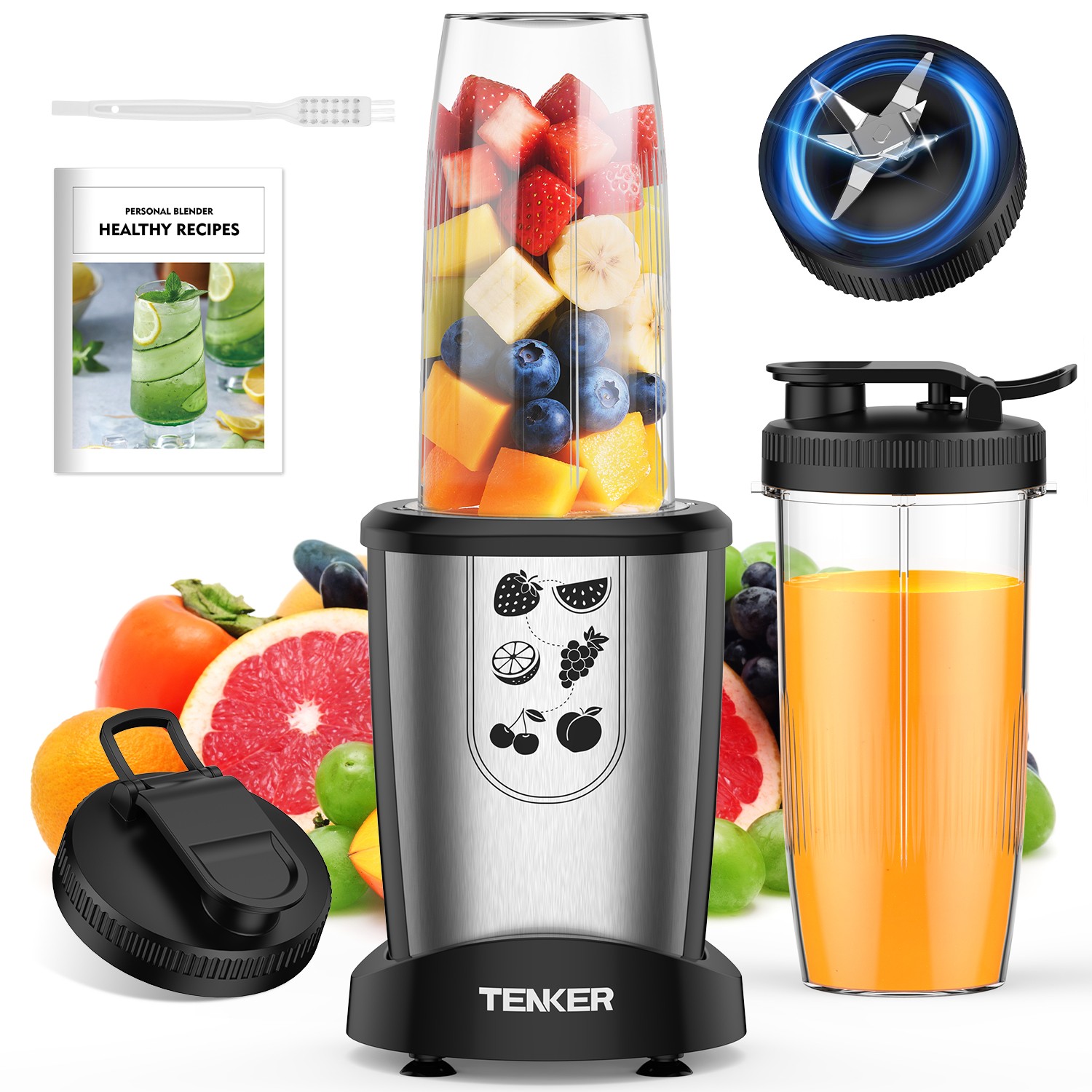 TENKER Single Personal blender 1000W Fruits & Vegetables Juicer Shakes Smoothies