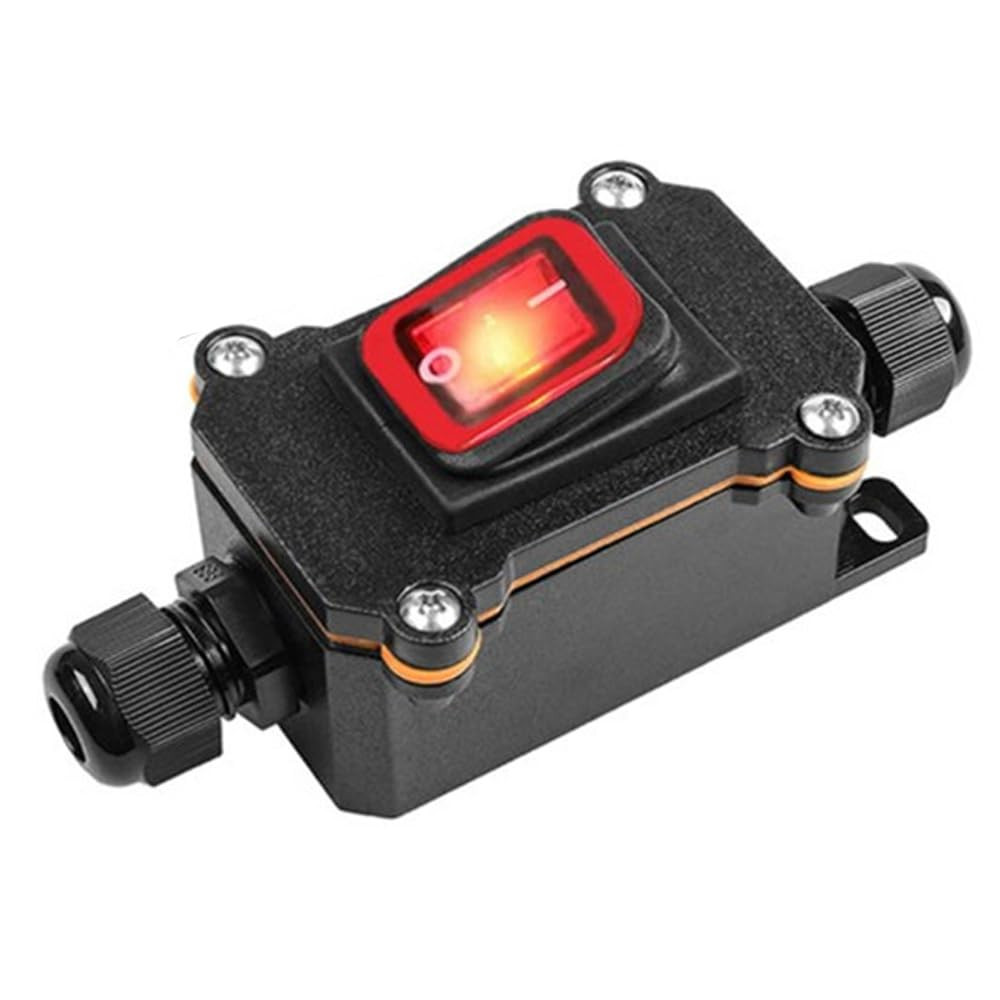 Waterproof Inline Cord Switch,Dpst AC 20A-125V,16A-250V on off Toggle Switch wit