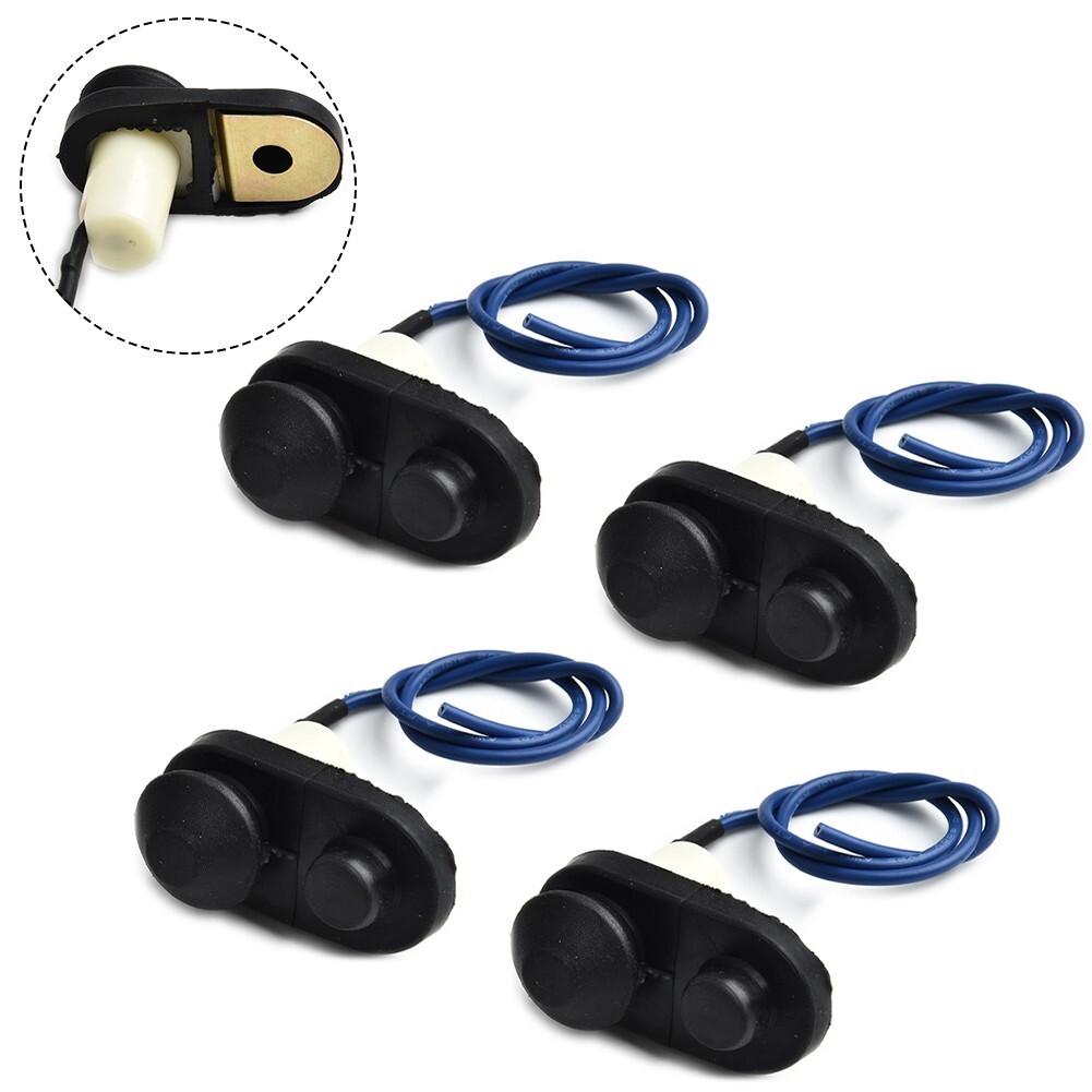 4 Pcs Set Black Car Interior Door Courtesy Light Lamp Switch Button