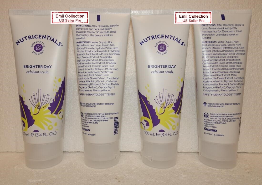 Nu Skin Nuskin Nutricentials Brighter Day Exfoliant Scrub 3.4oz 100ml (4 Tubes)