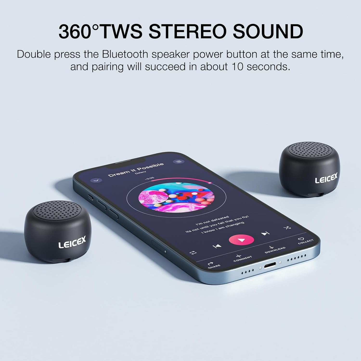 LEICEX Mini Bluetooth Speaker, Small Tiny Portable Bluetooth 5.0 Speakers Perfec