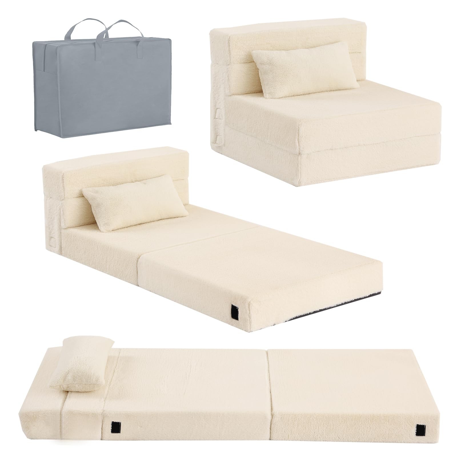 Folding Sofa Bed Floor Mattress for Kids, Glow Tri Folding Mattress Kid Fold ...