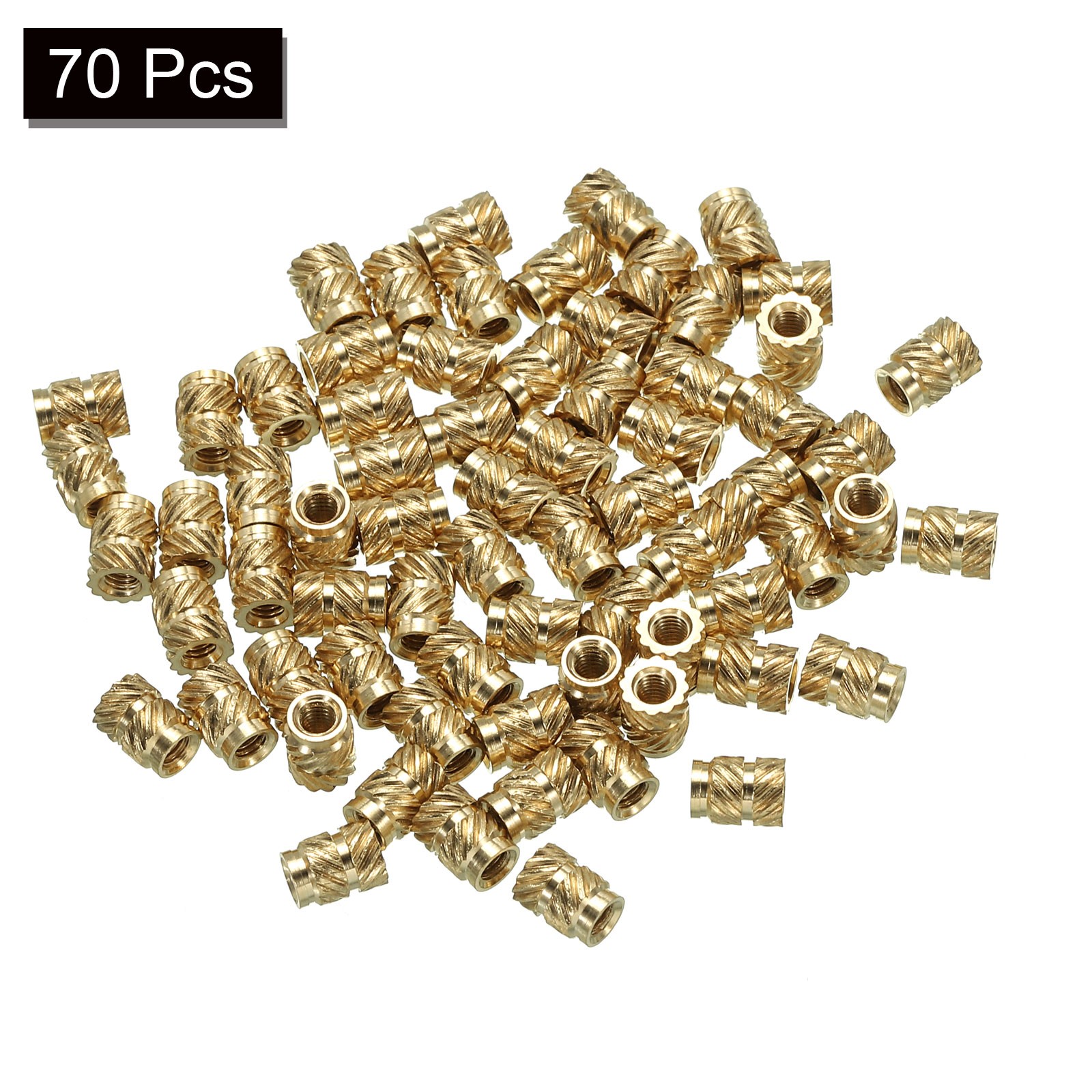 Brass Threaded Insert M2.5 Heat-Set Inserts for Plastic,70 Pcs