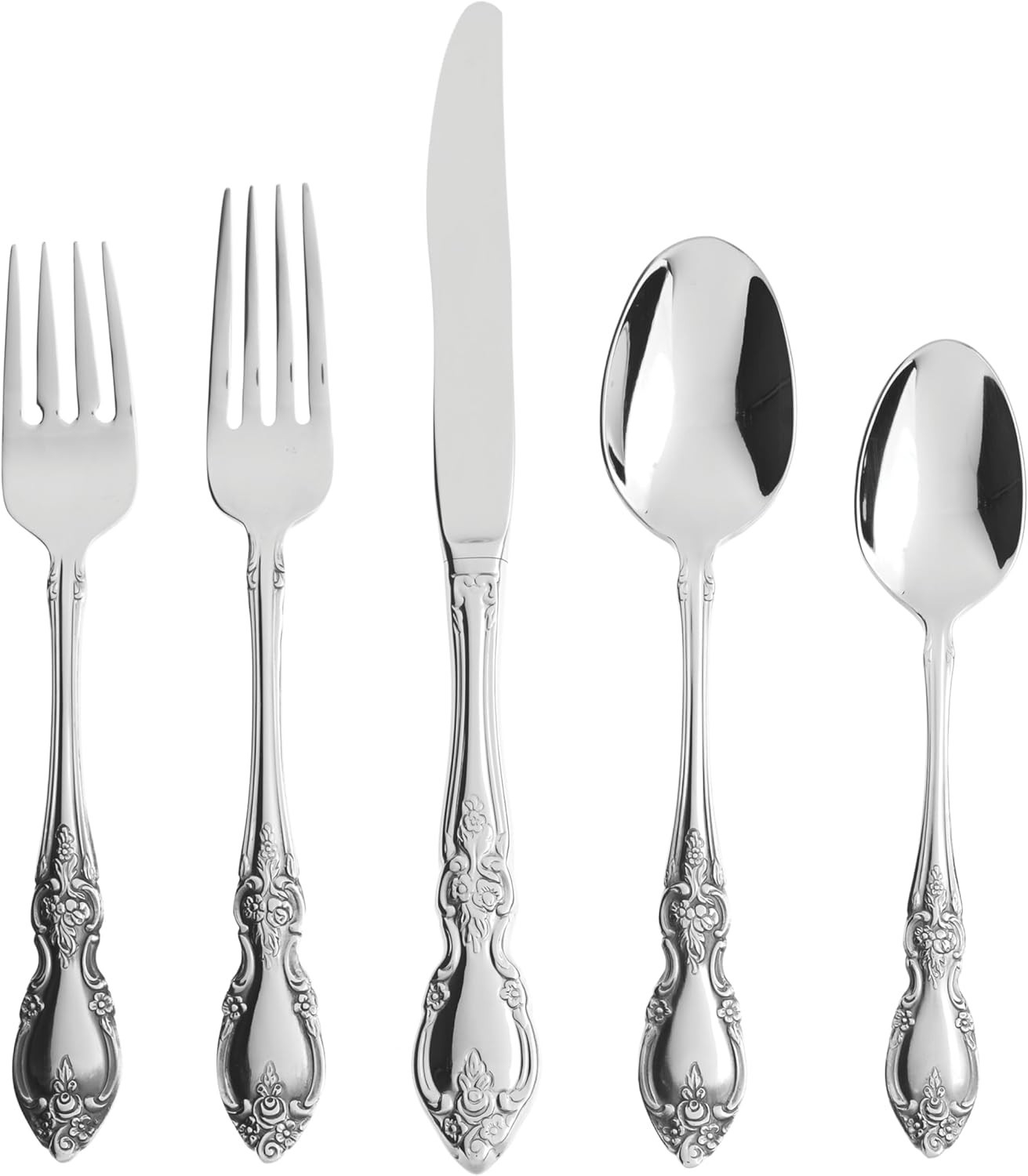 Oneida Silverware Set For 1, Louisiana 5-Piece Fine Flatware Set, Service For 1