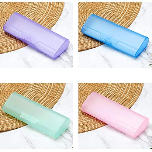 4 Pieces Portable Transparent Eyeglasses Case Sunglasses Case Box Protector