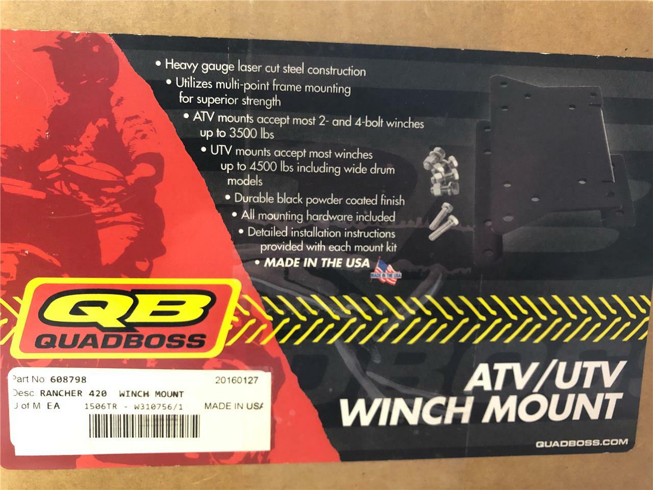 ATV-UTV Quadboss 60-8798 Rancher 420 Winch Mount Honda 1560TR