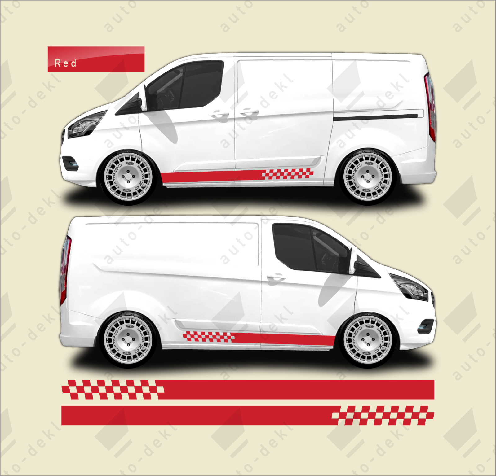 Fits Ford Transit Custom L1 SWB - Side Stripe Van Stickers Vinyl Graphic Decals