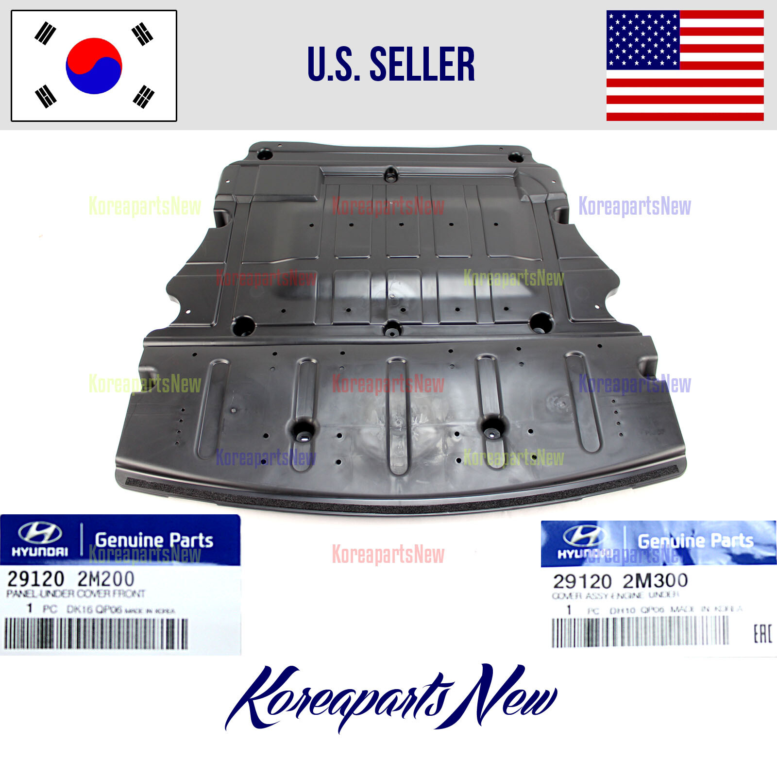 3.8L Engine Shield Radiator Support Under Cover 2pcs ⭐OEM⭐ Genesis Coupe 10-16