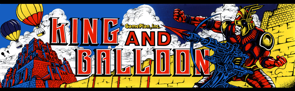 King and Balloon Arcade Marquee 26" x 8"