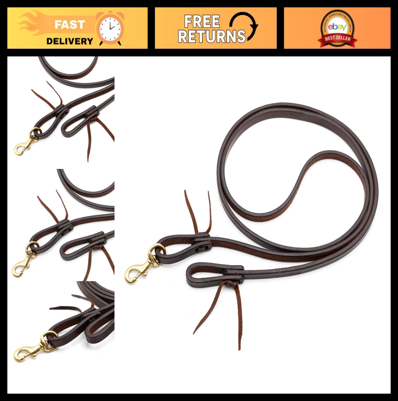 Heavy Oiled Western Leather Horse Reins - Split, Laced & Roping Styles, Tie/Snap