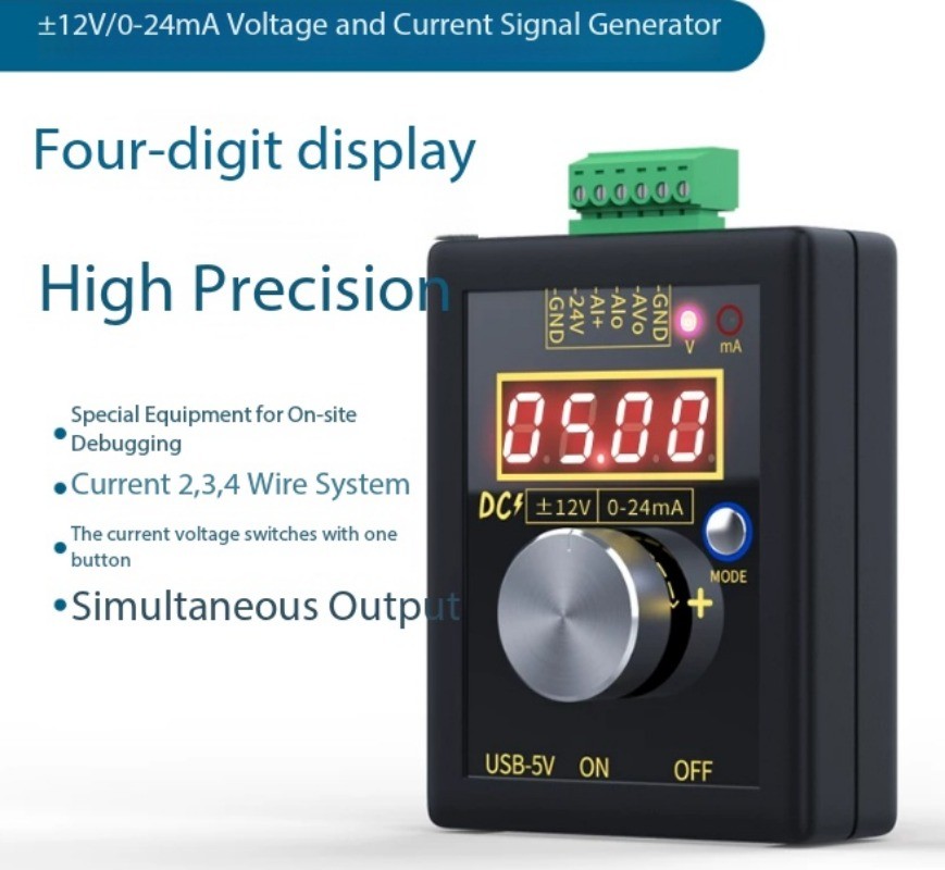 Handheld Voltage and Current Signal Generator (0–12 V DC / 0–4–24 MA)