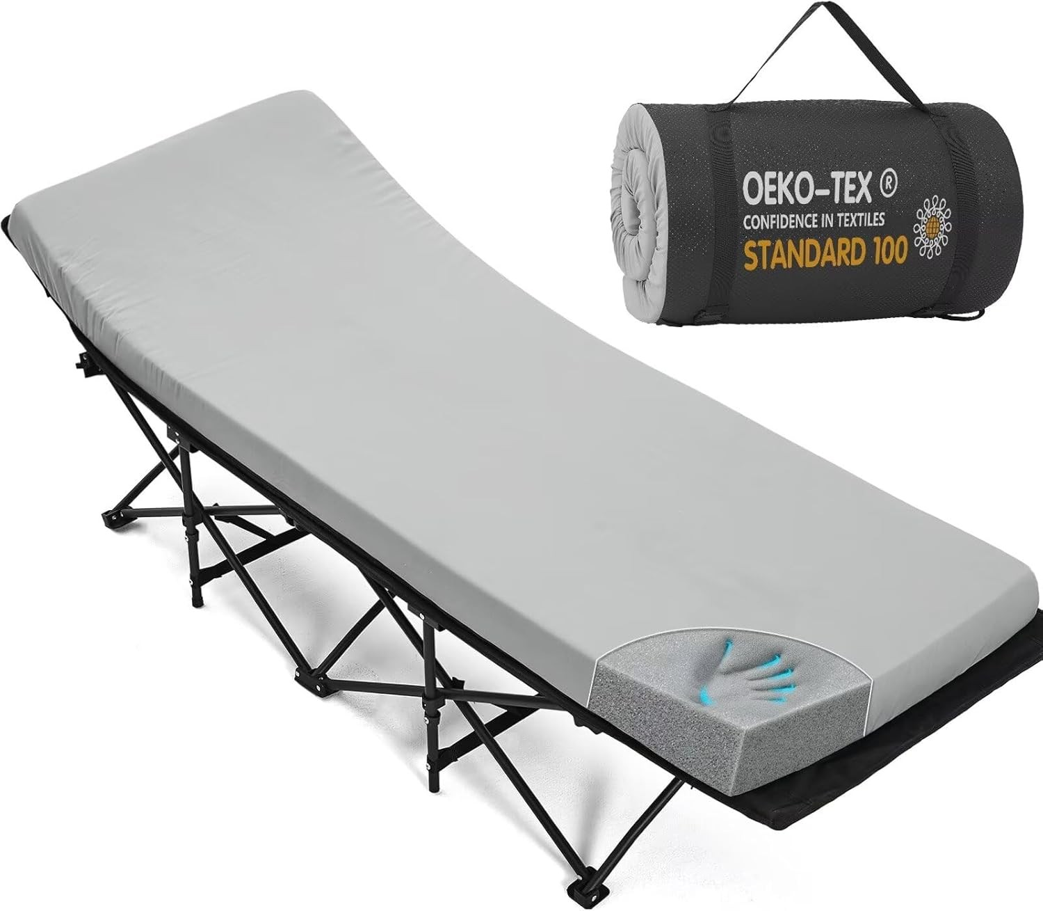 Camping Mattress 2in with Retaining for Adults Portable Roll up Pad for Travel