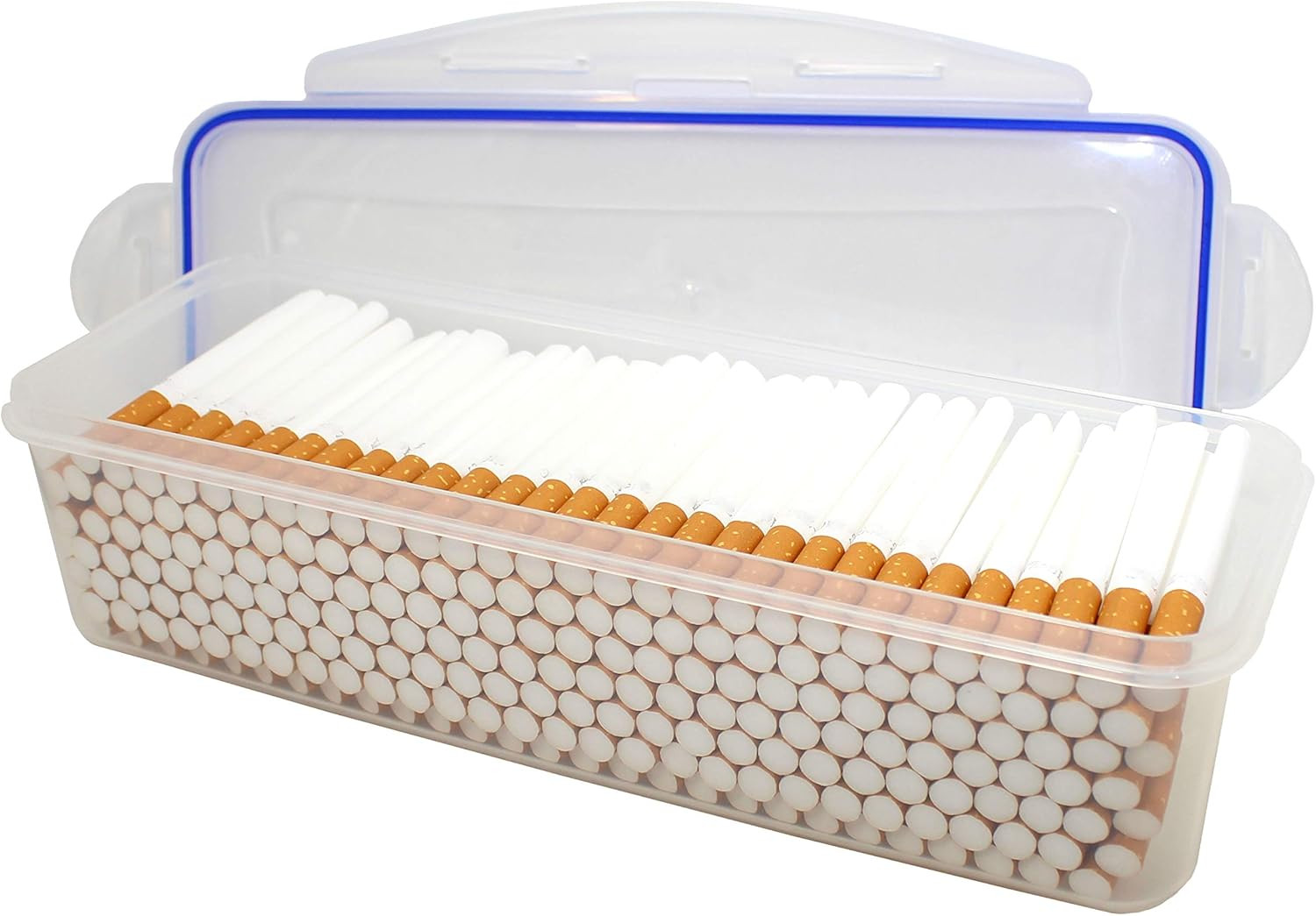 Plastic Container Storage Case for 200 Cigarette Filter Tubes Carton with Safe S