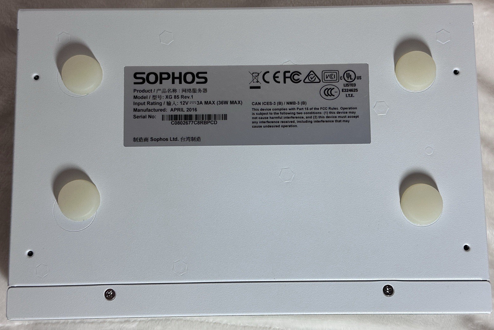 Sophos XG85 Network Appliance Rev.1 UTM Firewall Tested Works