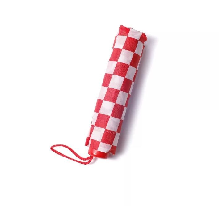 Target Bullseye's Playground Travel Compact Umbrella - Red Checkered (NWT)