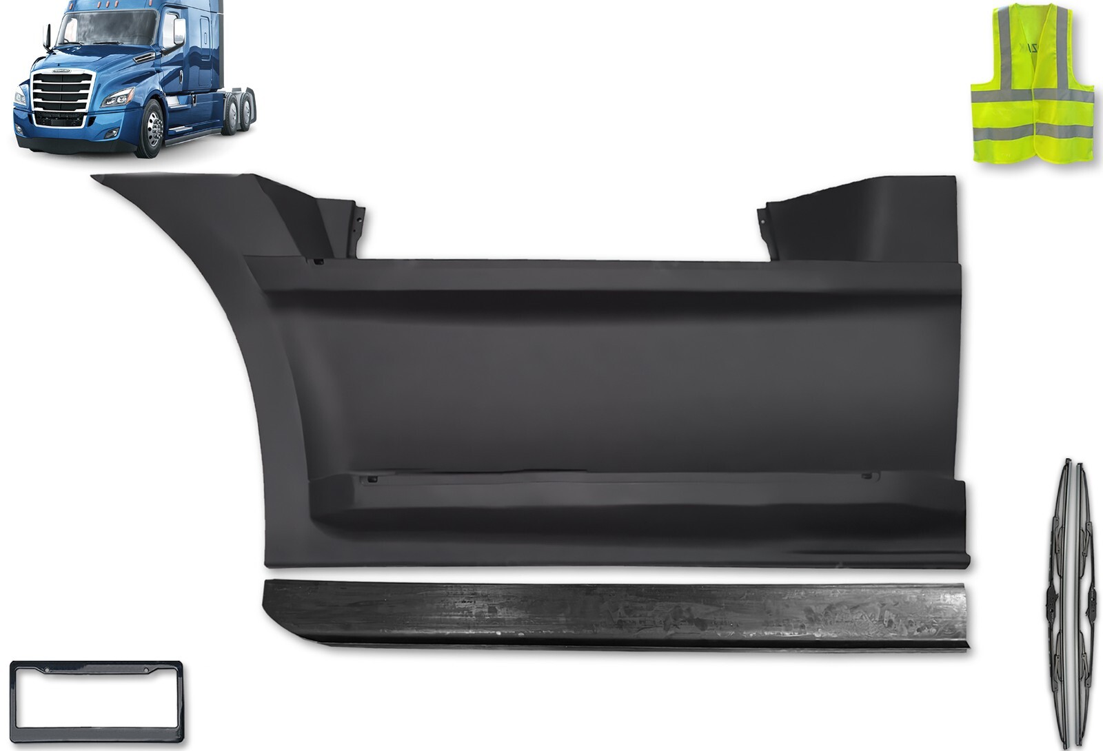 Front Fairing Skirt Panel with Stripe Left Side For Freightliner Cascadia 2018+
