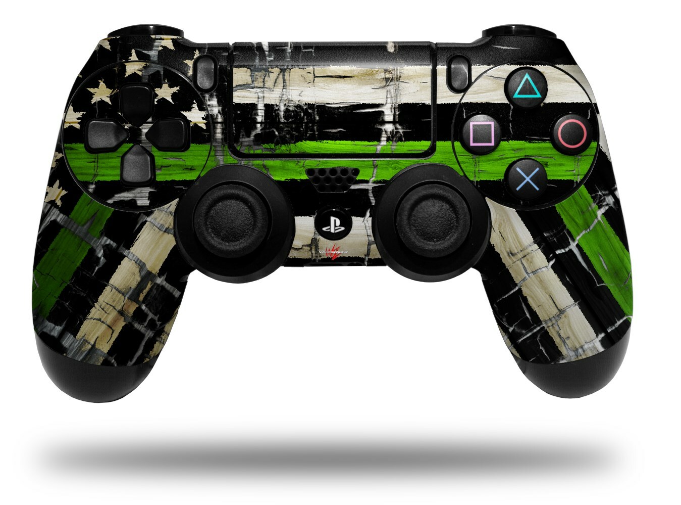 Skin Playstation 4 Sony PS4 Controller Painted Cracked Green Line American Flag