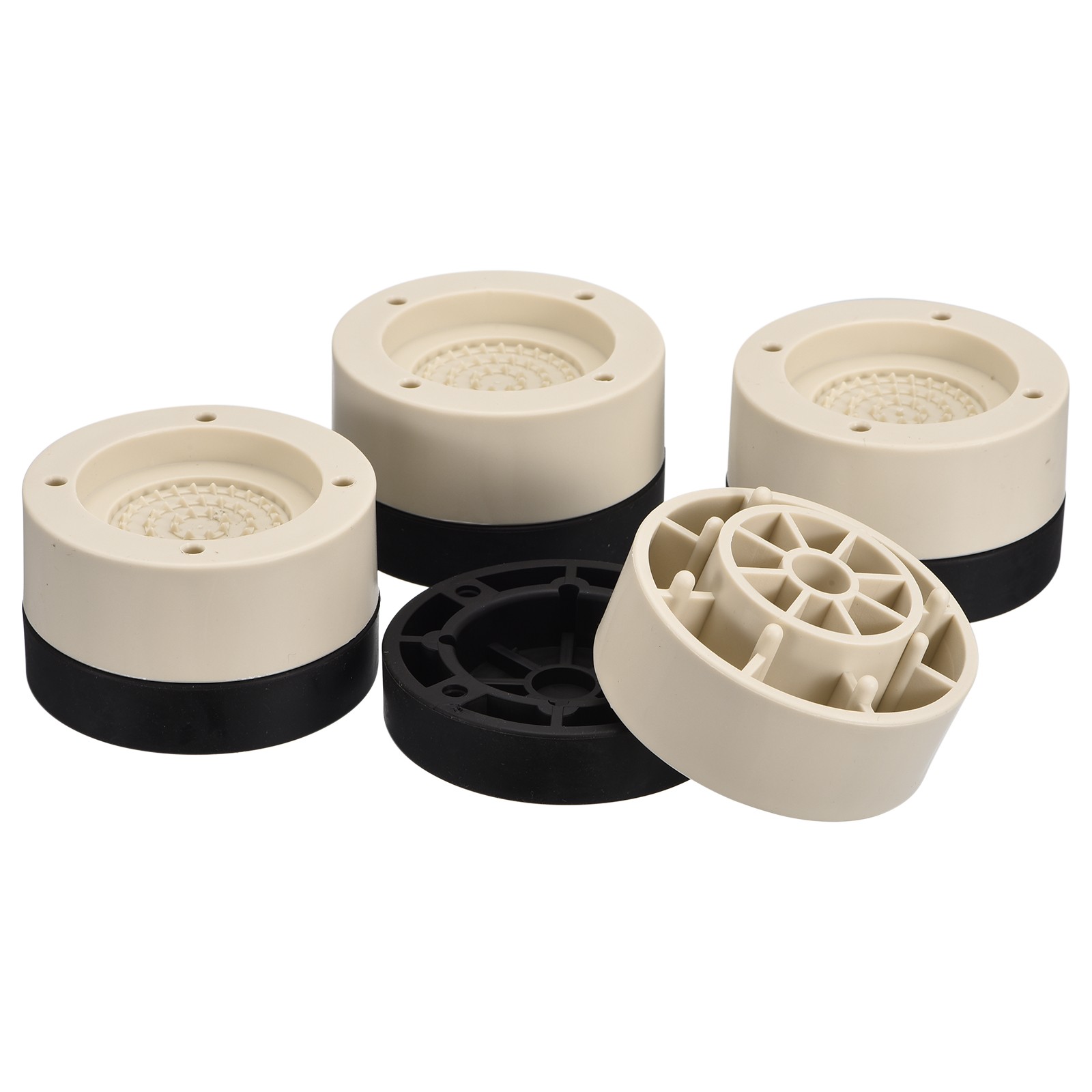 Round Furniture Risers 4 Set, Height 1.38" Adjustable Bed Lifts Risers, Apricot