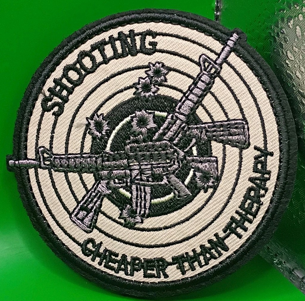 Shooting Cheaper Than Therapy Tactical Patch Embroidered Gun Morale Hook Loop