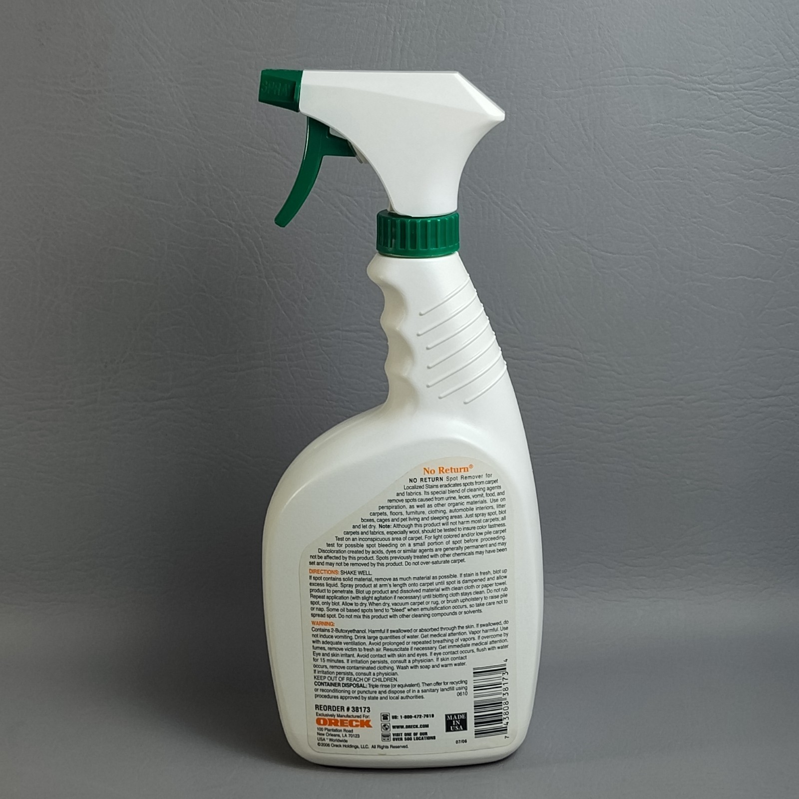 Oreck No Return Spot Remover For Localized Stains 85% Full Discontinued 32 oz.