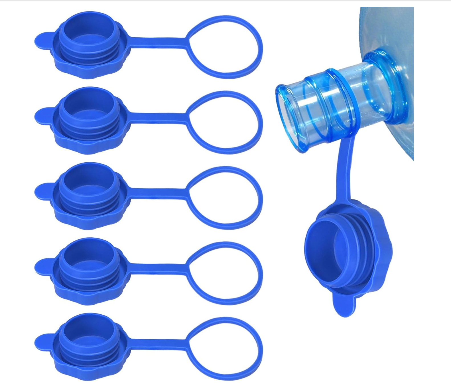 5 Pcs Reusable 5 Gallon Water Jug Caps Leak Proof Bottle Lids 55mm Water Bottles