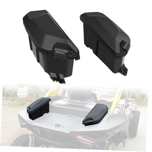 Rear Side Cargo Storage Boxes for Maverick R, 13.5L Waterproof Bed Tool Side
