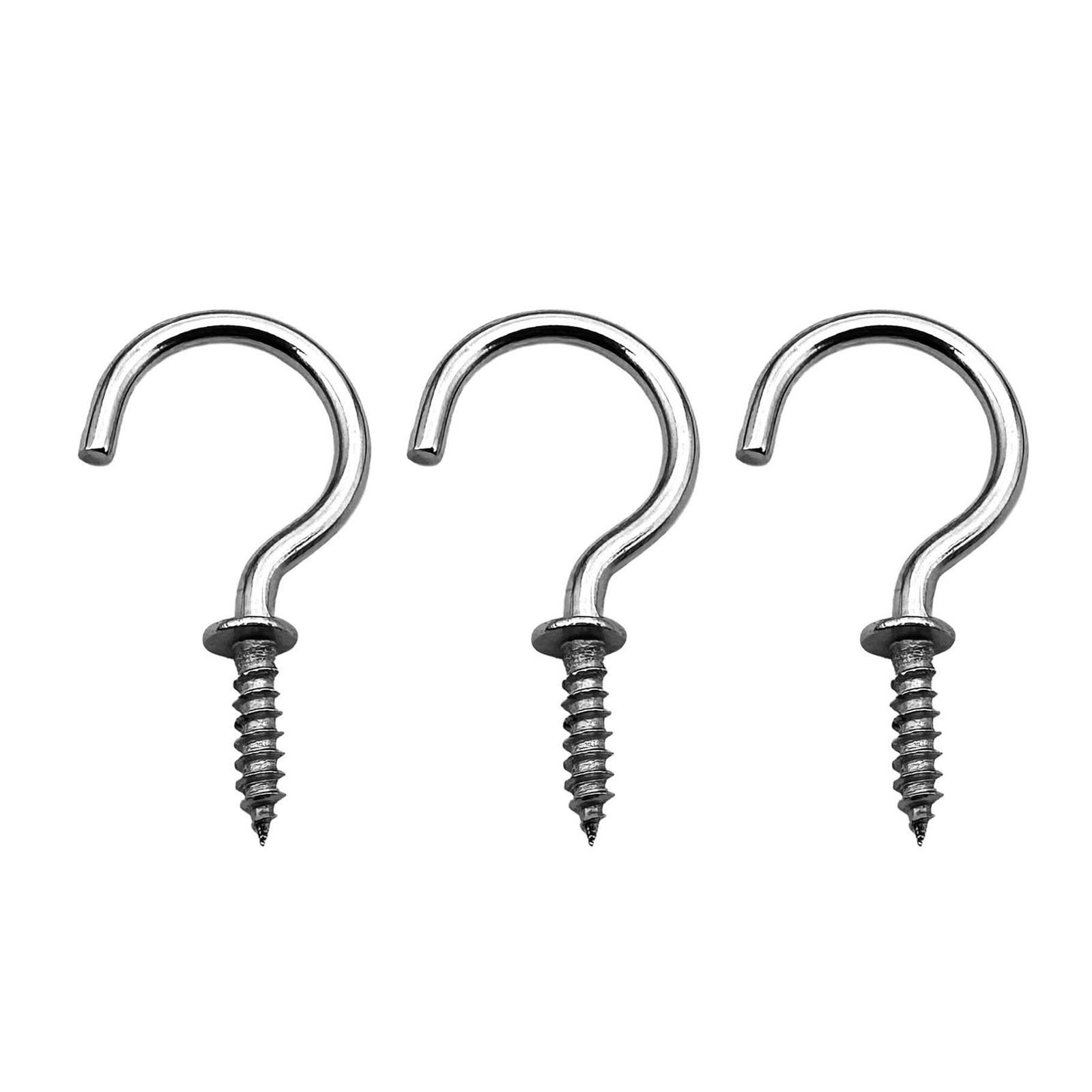 60 Pcs (304) Stainless Steel Screw Ceiling Hooks 1 Inch Cup Hook Screw-In Light
