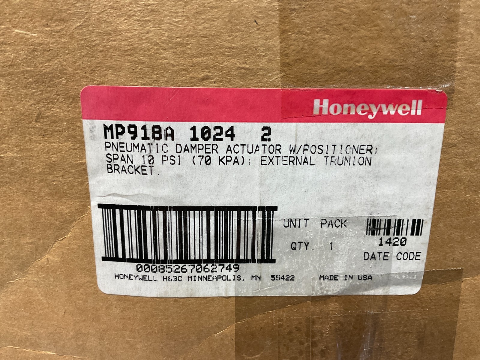 Honeywell MP918A10242 NEW
