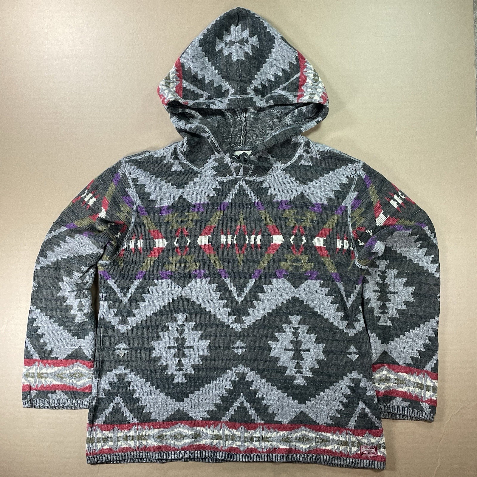 Polo Ralph Lauren Denim & Supply Southwest Native Aztec Knit Hoodie Mens L Rare