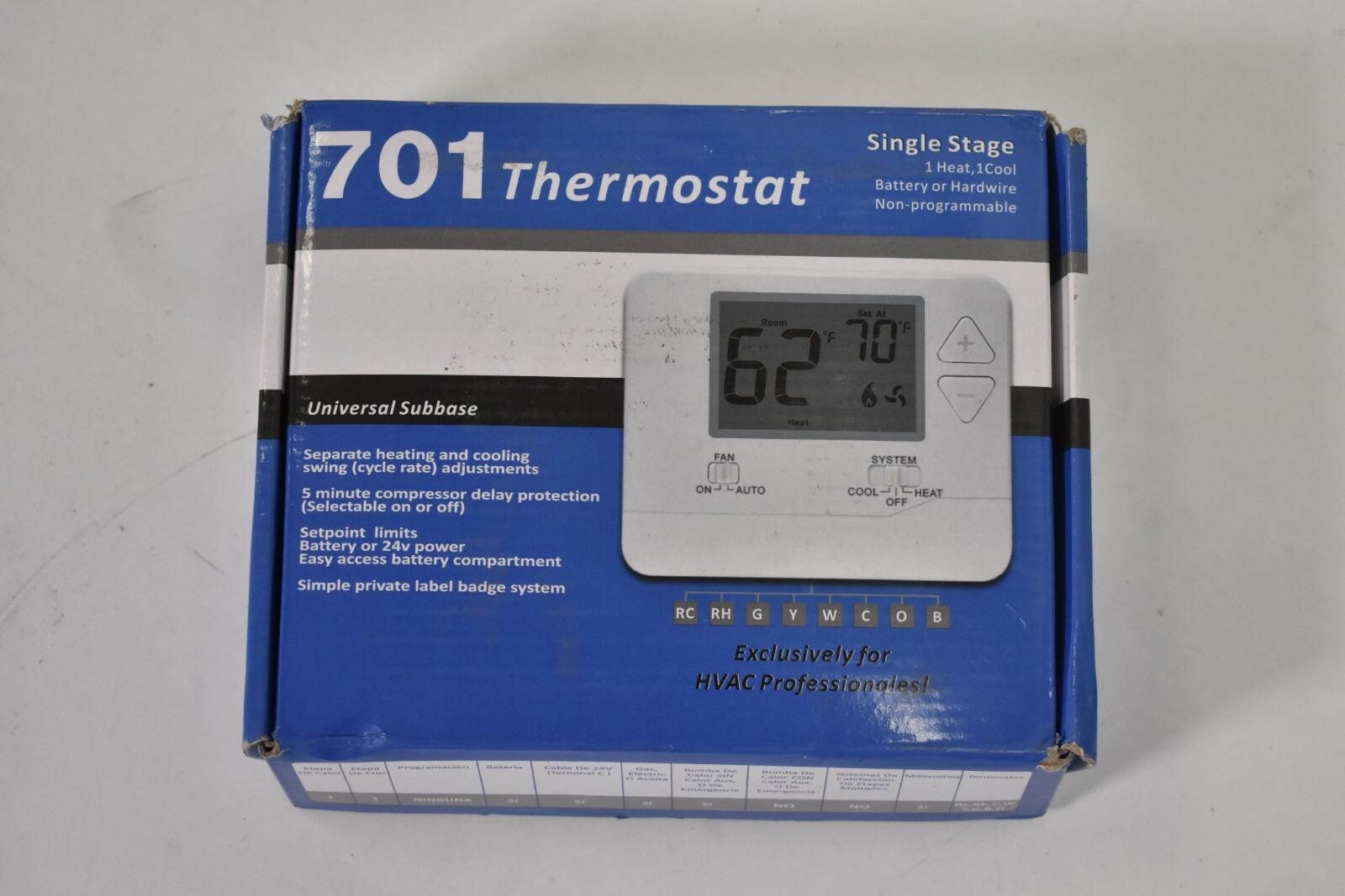 Electeck Digital Thermostat w Large LCD Display Non Programmable 1 Heat/Cool