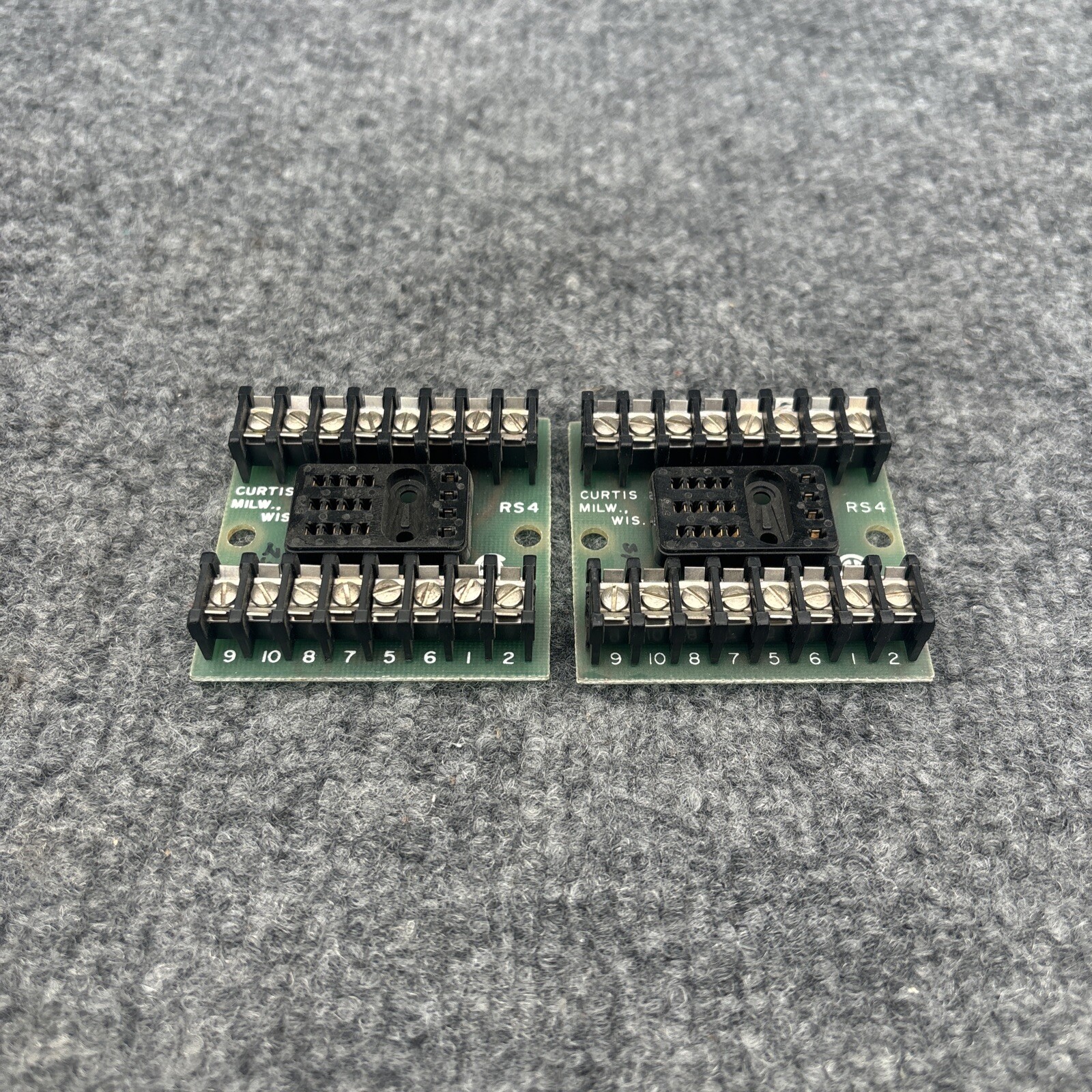 Lot Of 2 -  Curtis RS4 Relay Socket Board Used