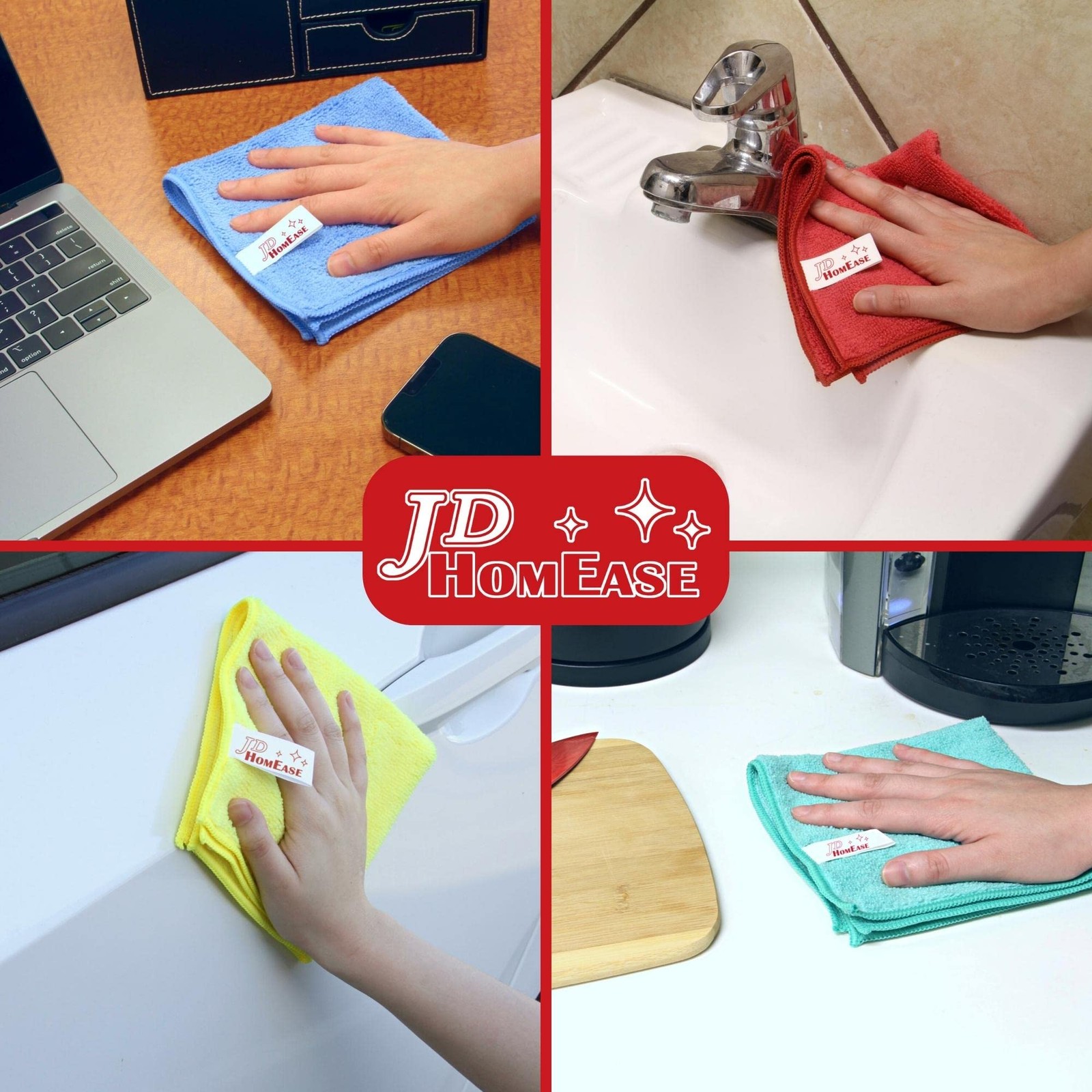 Microfiber Cleaning Cloths,12 Pack, 12"x12", All-Purpose, Softer, Highly Abso...