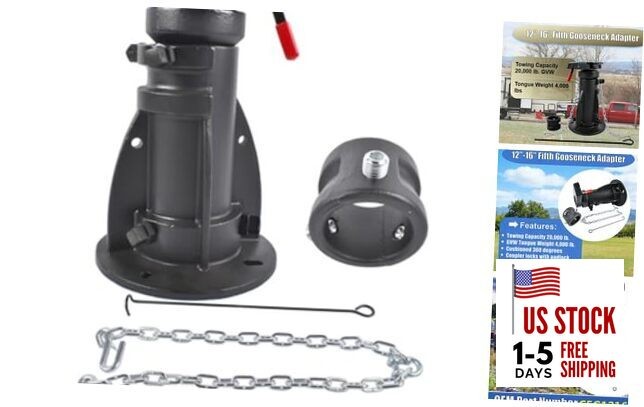 C5G1216 12"-16" Adjustable Height Cushioned 5th Wheel to Gooseneck Adapter,