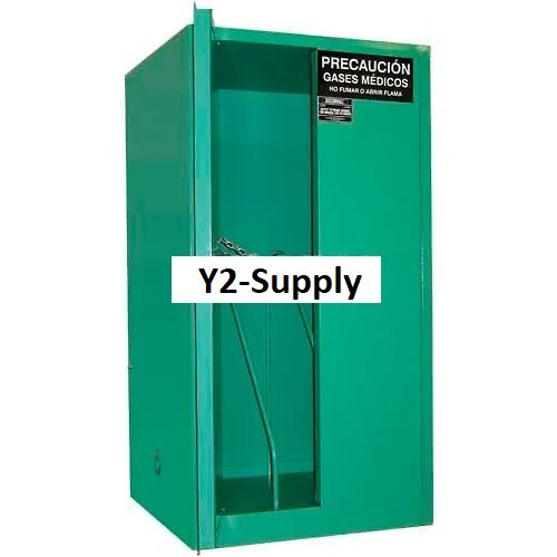 NEW! 9 H Cyl Vert Medical Fire Lined Gas Cabinet 34"Wx34"Dx65"H, Manual Close!!