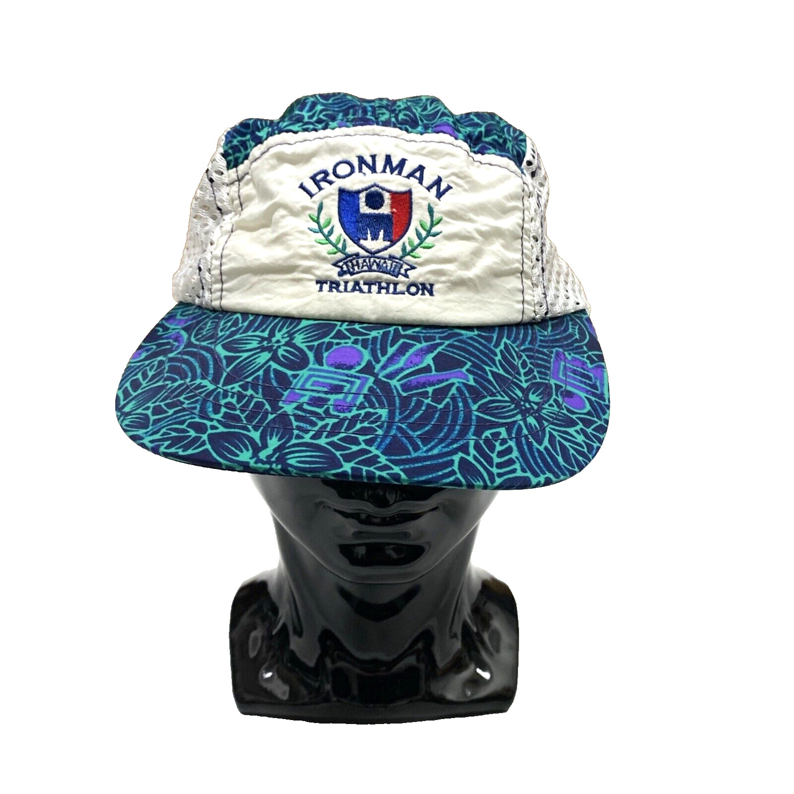 Vtg Ironman Triathlon Hawaii Men's One Size Hat Cap Mesh Panel Green Made in USA